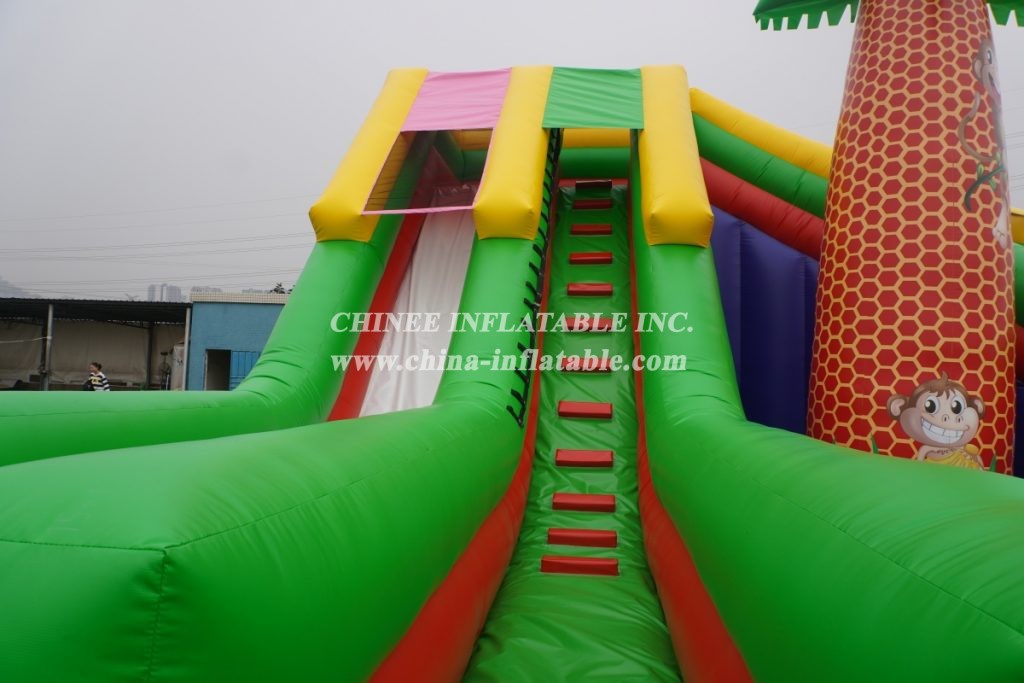 T8-348 Jungle Theme Inflatable Dry Slides