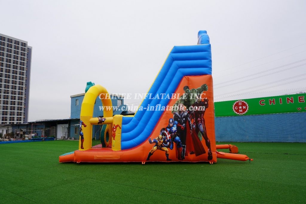 T8-2106 Superhero Inflatable Dry Slide Marvel The Avengers Slide