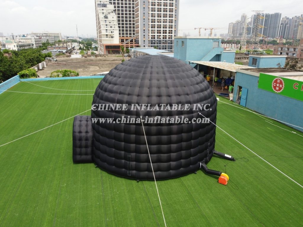 Tent1-415B Giant Outdoor Black Inflatable Dome Tent Portable Tent With Entrance