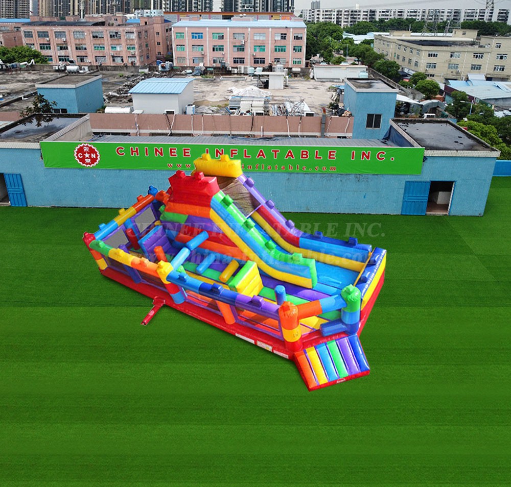 T6-858 Lego Inflatable Obstacle Course Playground