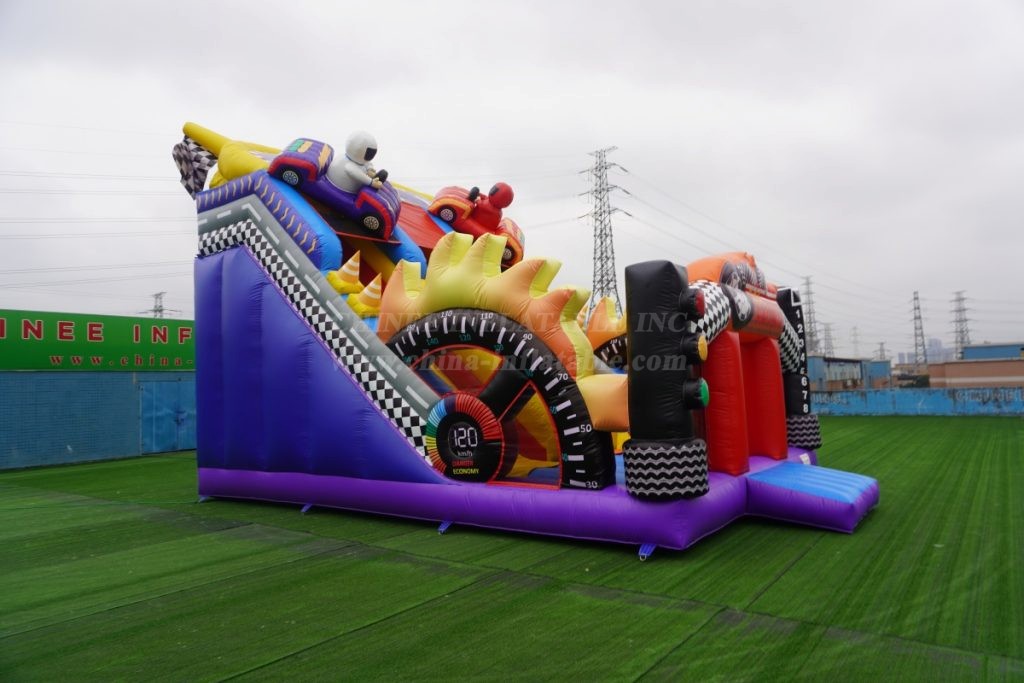 T8-7000 racing theme inflatable slide