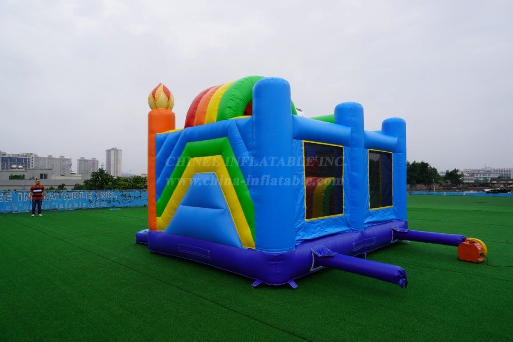 T2-8112 Football themed bouncy castle with slide