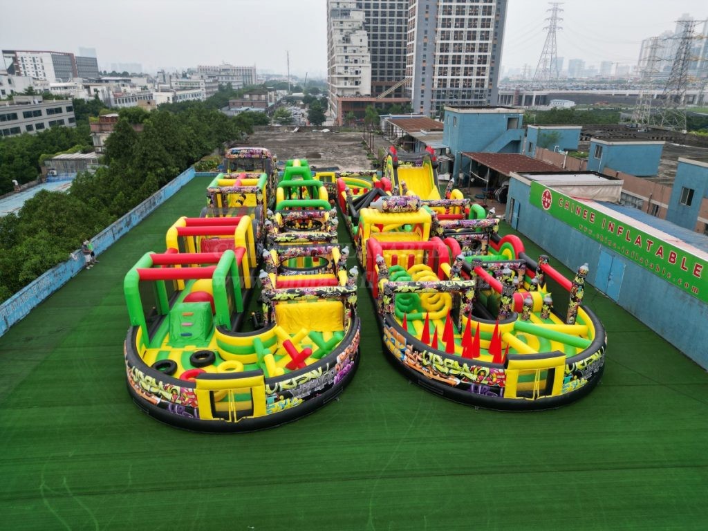 T7-1814B Graffiti Themed Inflatable Obstacle Course