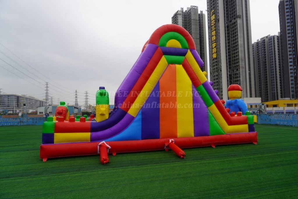 T2-4960A Inflatable LEGO Block Slide with Play Area