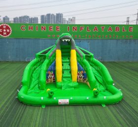 T8-1327B Crocodile-Themed Inflatable Sli...